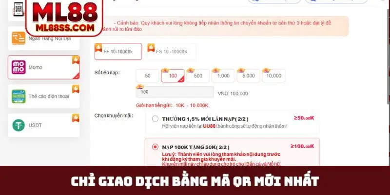 Chỉ giao dịch bằng mã QR mới nhất