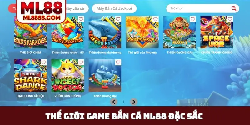 Thế giới game bắn cá ML88 đặc sắc
